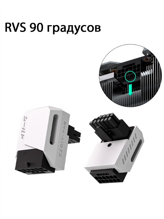 12VHPWR PCie 5.0 угловой адаптер RVS 90 белый 951 - фото 6300