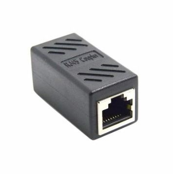 Соединительный адаптер коннектор RJ-45 1000 мбит/сек черный 147 - фото 3121
