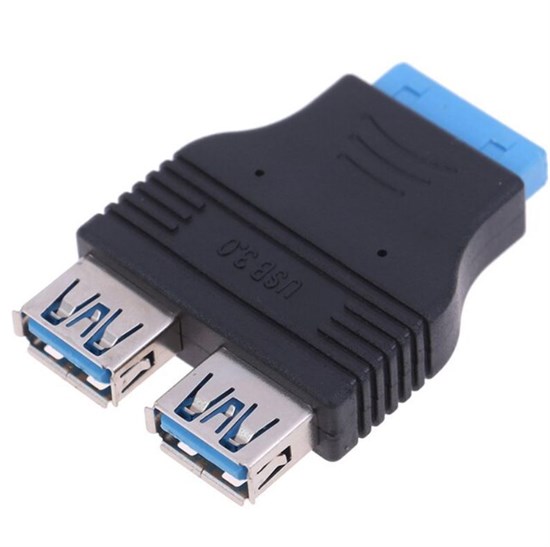 Переходник с USB 3.0 мат.плата на 2х USB 3.0 тип А черный 229 - фото 3486