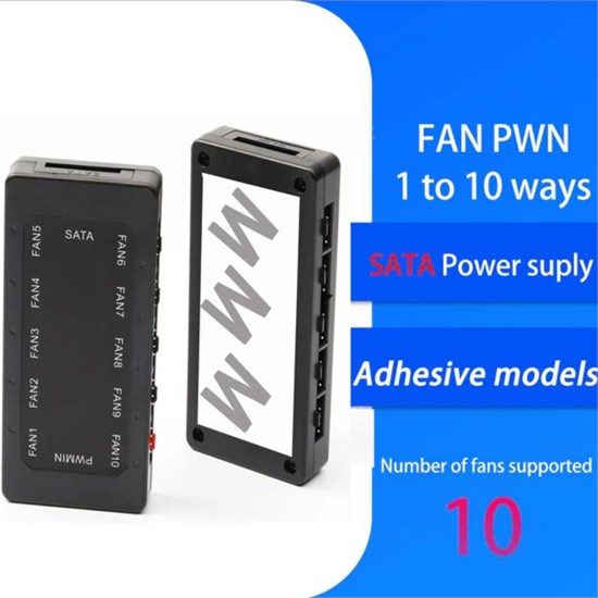 Разветвитель / хаб / контроллер FAN 4-pin кулеров с доп питанием SATA, до 10 вентиляторов 304 - фото 3593