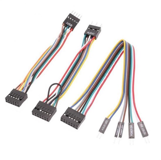 Комплект удлинителей power sw reset sw hdd led power led+- , USB 2.0, HD AUDIO, цветной 232 - фото 3620
