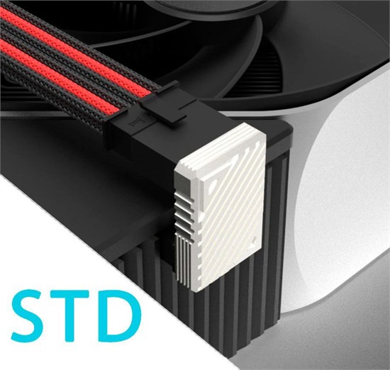 12VHPWR PCie 5.0 угловой адаптер 180 градусов серебристый STD алюминиевый 334 - фото 3662