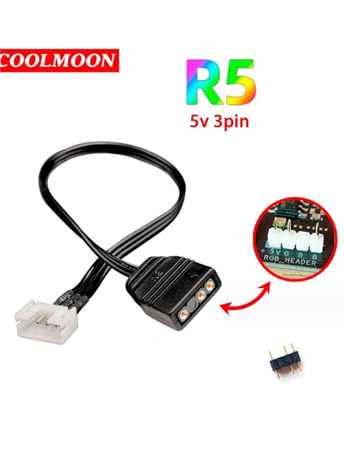 Переходник R5 с 4pin на 5v3pin A-RGB coolmoon 442 - фото 4024