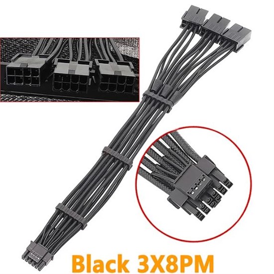 12VHPWR удлинитель с переходом на три разъема ATX 2.0 прямой 541 - фото 4607