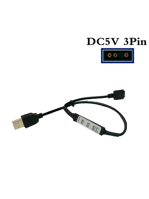 Контроллер управления A-RGB подсветкой 5v3pin без пульта питание от USB 546 - фото 4636