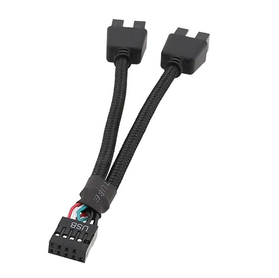 Разветвитель USB 2.0 1 в 2 в оплетке Черный 574 - фото 4719