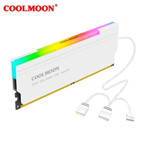 ARGB радиатор охлаждения оперативной памяти Coolmoon белый 1шт. 568 - фото 4751