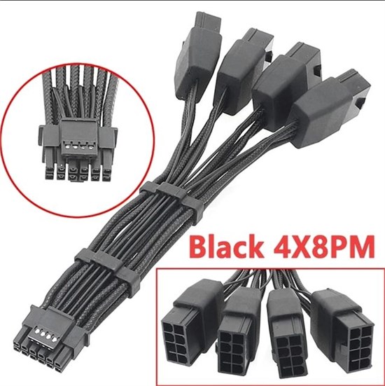 12VHPWR удлинитель с переходом на 4 разъема ATX 2.0 прямой 617 - фото 4909