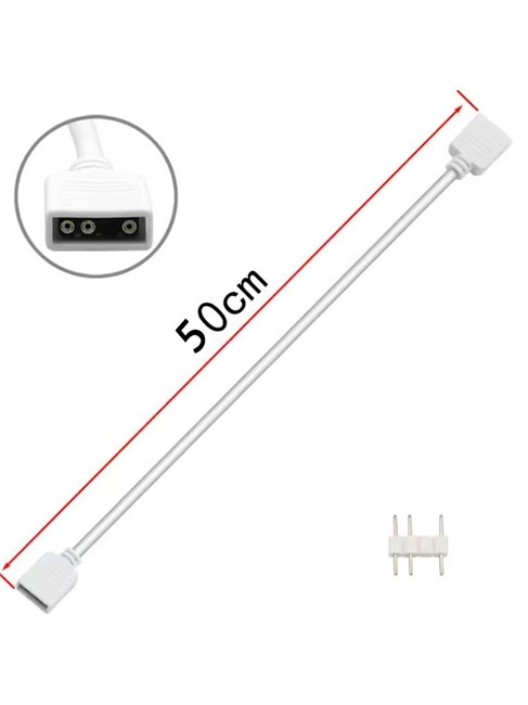 Удлинитель A-RGB 5v3pin 1 в 1 белый 50см 647 - фото 5063