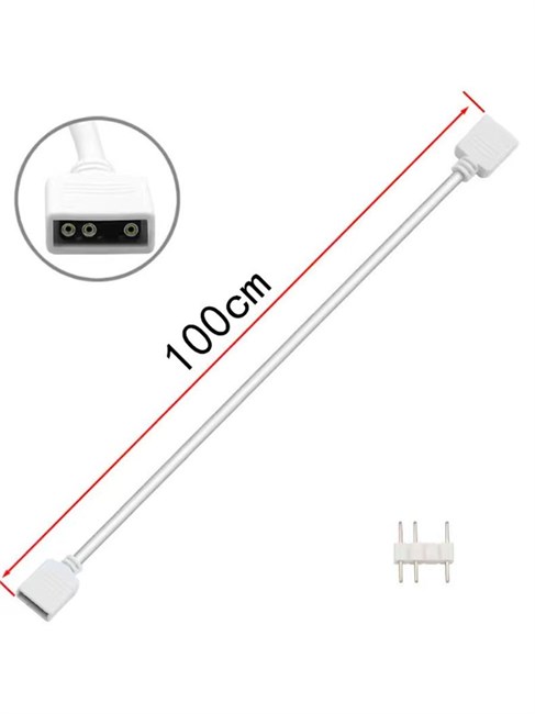 Удлинитель A-RGB 5v3pin 1 в 1 белый 100см 648 - фото 5064