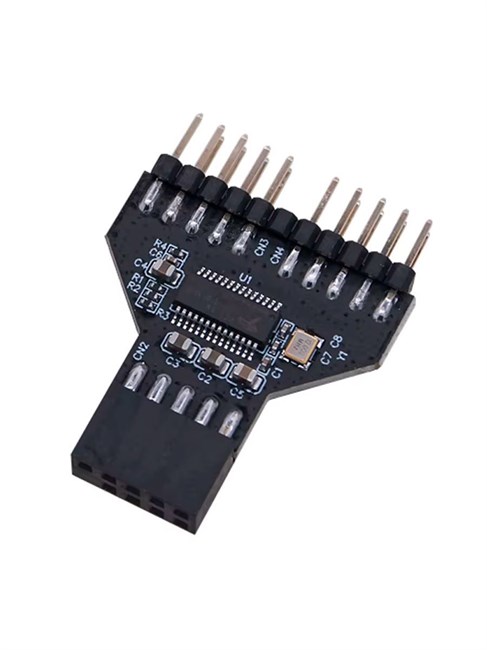Разветвитель USB 2.0 9pin с чипом на 2 порта 663 - фото 5074