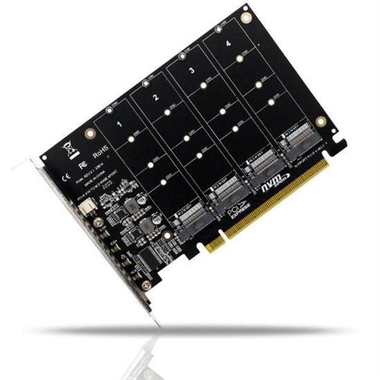 Плата расширения PCi-e X16 4.0 на 4 порта M2 NVMe 728 - фото 5220