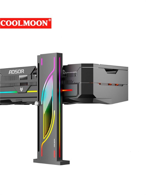 Держатель видеокарты COOLMOON 5V ARGB вертикальный черный 774 - фото 5437