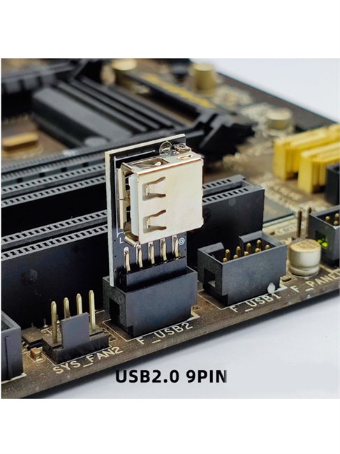 Переходник USB 2.0 9pin - USB type A один влево 778 - фото 5499