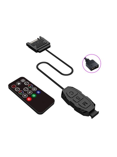 A-RGB контроллер 5v 3pin - SATA с пультом ДУ 786 - фото 5522