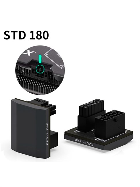 12VHPWR PCie 5.0 угловой адаптер 180 градусов черный алюминиевый STD 789 - фото 5546
