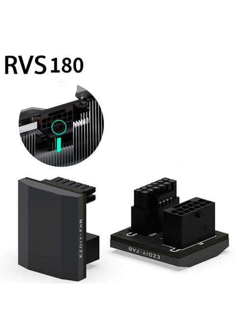 12VHPWR PCie 5.0 угловой адаптер 180 градусов черный алюминиевый RVS 790 - фото 5573
