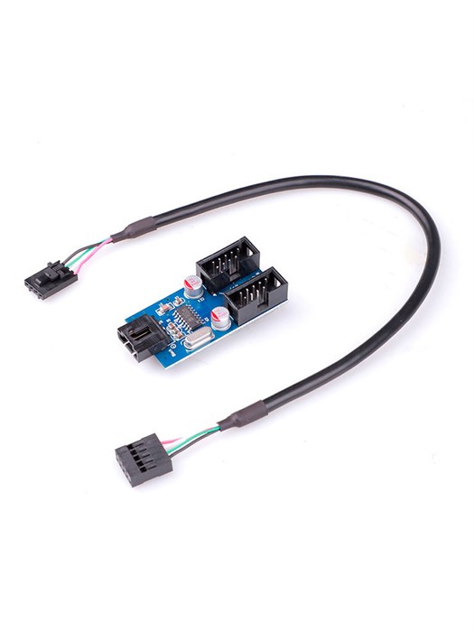 Разветвитель USB 2.0 9pin с чипом на 2 порта 613 - фото 6379