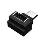 Переходник с USB type C папа на USB type E мама угол 90 градусов 350