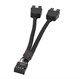 Разветвитель USB 2.0 1 в 2 в оплетке Черный 574 - фото 4719