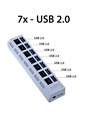 Хаб USB 2.0 белый с кнопками отключения разъемов 867