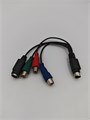 Кабель-переходник S-Video 9 pin папа на S-Video 4 pin мама + RGB компонентный мама черный, Mini-DIN 9-Pin (штекер) to SVideo 4-Pin / 3 x RCA (разъем) красный/синий/зеленый, 9pin / 4pin+3RGB, 20 см S3-177