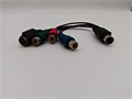Кабель-переходник S-Video 9 pin папа на S-Video 4 pin мама + RGB компонентный мама черный, Mini-DIN 9-Pin (штекер) to SVideo 4-Pin / 3 x RCA (разъем) красный/синий/зеленый, 9pin / 4pin+3RGB, 20 см S3-177